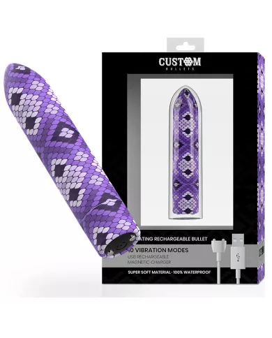 CUSTOM BULLETS - RECHARGEABLE SNAKE PURPLE MAGNETIC BULLET 10V