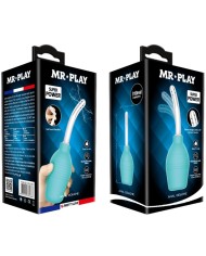 MR PLAY - DOUCHE EN CAOUTCHOUC BLEU POIRE ANAL