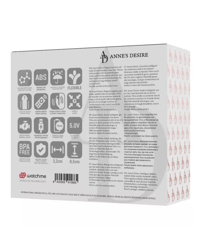 ANNE'S DESIRE - DUAL PLEASURE TECNOLOG A WATCHME NOIR/OR