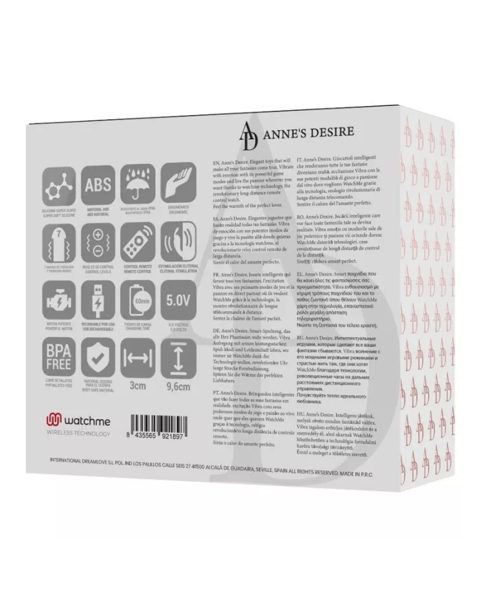 ANNE'S DESIRE - PANTY PLEASURE TECNOLOG A WATCHME NOIR/OR