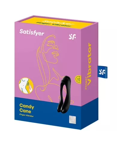 SATISFYER - VIBRATEUR  DOIGTS CANDY CANE NOIR