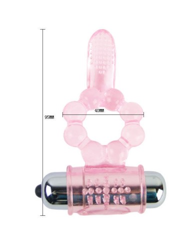 BAILE - ANNEAU SILICONE 10 RYTHMES DE LANGUE AVEC VIBRATION ROSE