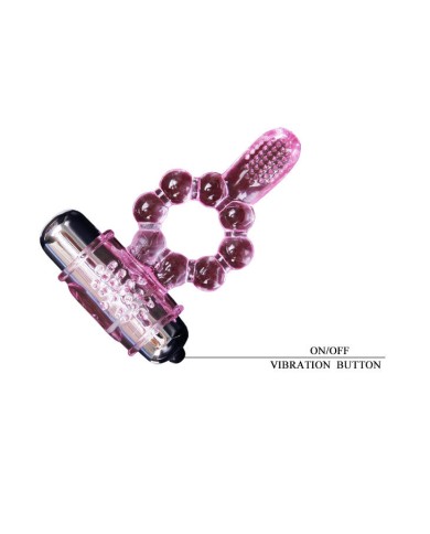 BAILE - ANNEAU SILICONE 10 RYTHMES DE LANGUE AVEC VIBRATION ROSE