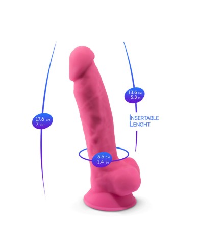 SILEXD - MODÈLE 1 PÉNIS RÉALISTE SILICONE PREMIUM SILEXPAN ROSE FLUORESCENT 17,5 CM