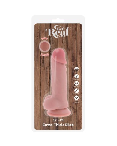 GET REAL - PÉNIS RÉALISTE DE LUXE AVEC TESTICULES EXTRA ÉPAIS DE 17 CM