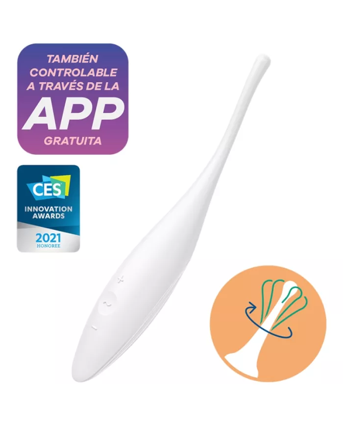 SATISFYER - VIBRATEUR  POINTE DE CLIT TWIRLING JOY BLANC SATISFYER - VIBRATEUR  POINTE DE CLIT TWIRLING JOY BLANC