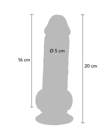 GET REAL - PÉNIS RÉALISTE DE LUXE AVEC TESTICULES EXTRA ÉPAIS DE 20 CM