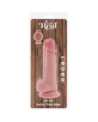 GET REAL - PÉNIS RÉALISTE DE LUXE AVEC TESTICULES EXTRA ÉPAIS DE 20 CM
