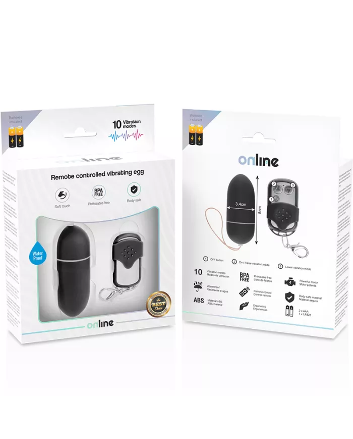ONLINE - OEUF VIBRANT TÉLÉCOMMANDE L NOIR ONLINE - OEUF VIBRANT TÉLÉCOMMANDE L NOIR