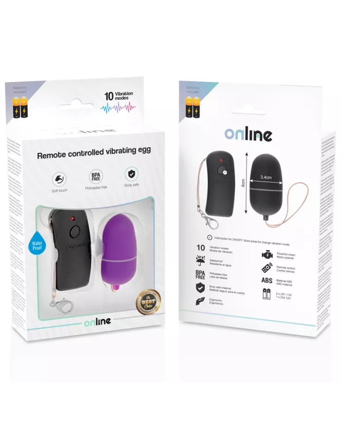 ONLINE - OEUF VIBRANT AVEC TÉLÉCOMMANDE LILAS ONLINE - OEUF VIBRANT AVEC TÉLÉCOMMANDE LILAS