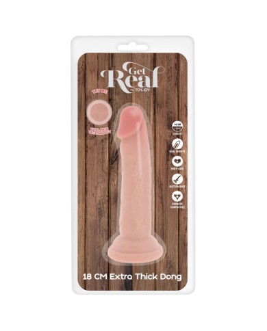 GET REAL - PÉNIS DE LUXE ÉPAIS DOUBLE DENSITÉ EN TPE 18 CM