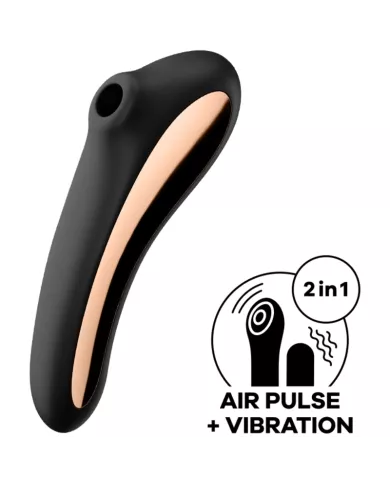 SATISFYER - VIBRATEUR DUAL KISS AIR PULSE NOIR SATISFYER - VIBRATEUR DUAL KISS AIR PULSE NOIR