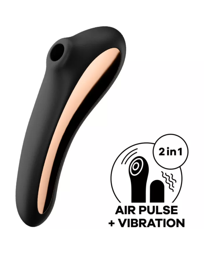 SATISFYER - VIBRATEUR DUAL KISS AIR PULSE NOIR SATISFYER - VIBRATEUR DUAL KISS AIR PULSE NOIR
