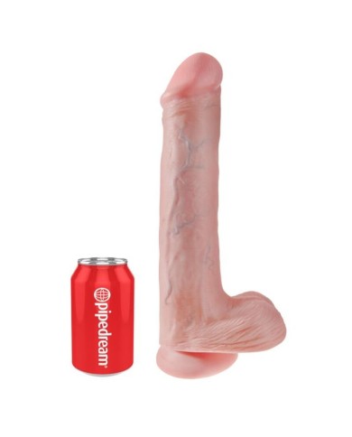 KING COCK - GODEMICHET RÉALISTE AVEC TESTICULES ET VENTOUSE 38 CM COULEUR