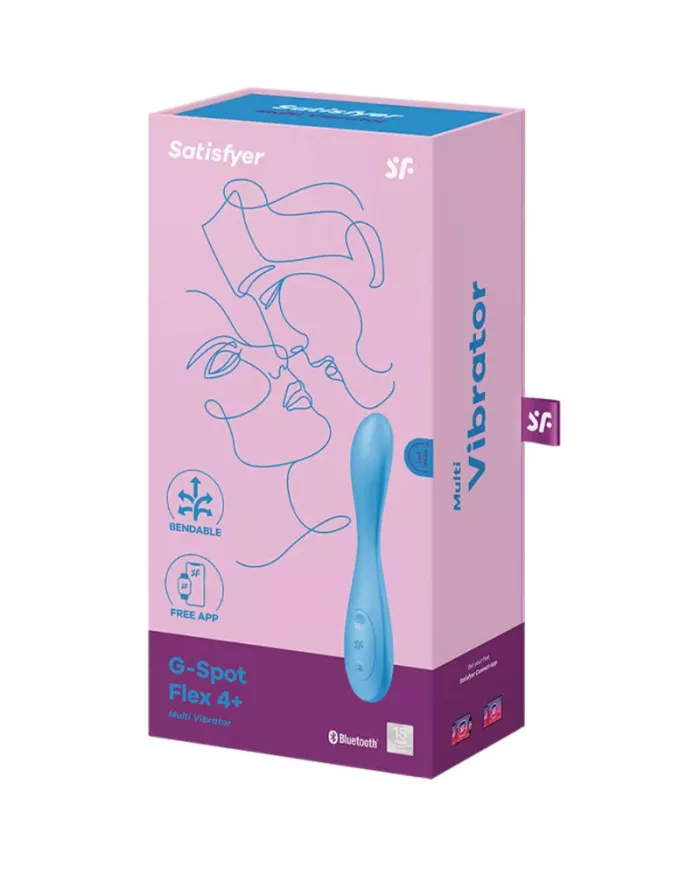 SATISFYER - APPLICATION MULTI VIBRATEUR G-SPOT FLEX 4+ BLEU