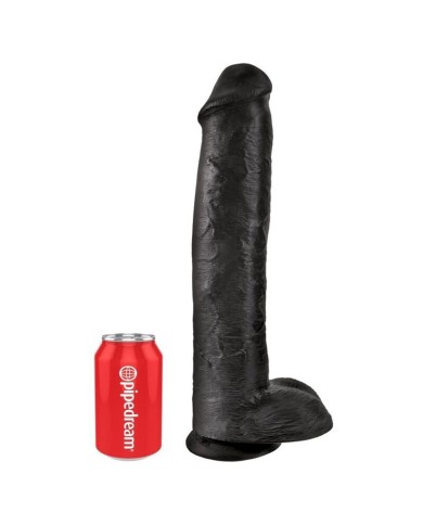 KING COCK - GODEMICHET RÉALISTE AVEC TESTICULES 38 CM NOIR