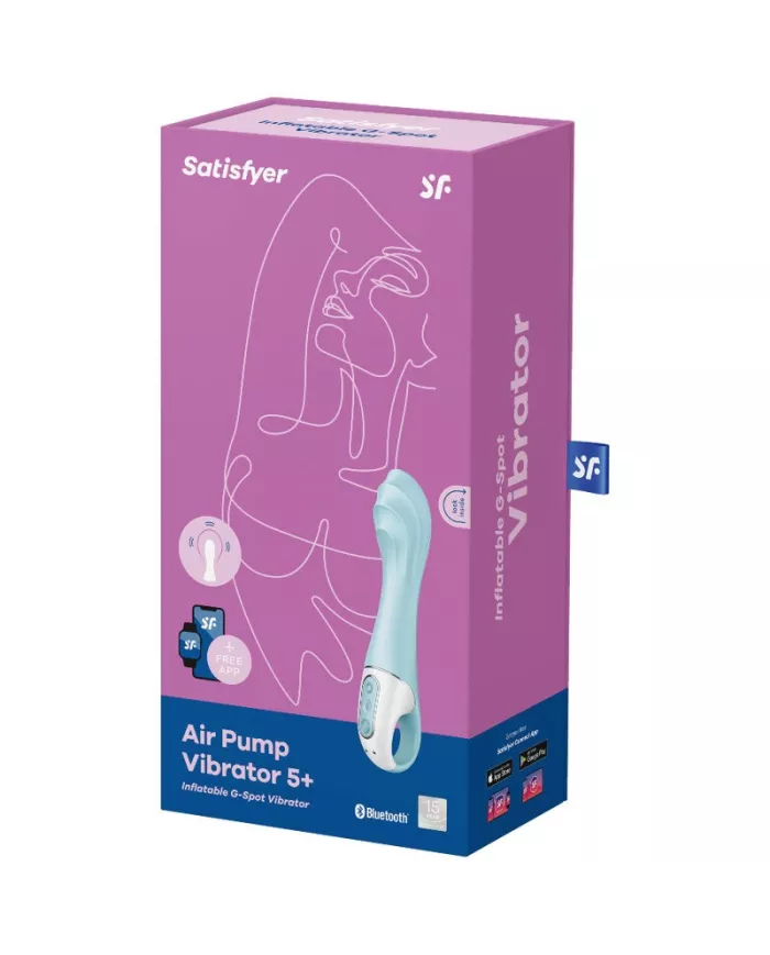 SATISFYER - AIR PUMP VIBRATOR 5+ APP GONFLABLE G-SPOT VIBRATOR BLEU