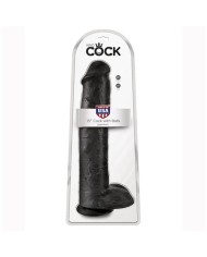 KING COCK - GODEMICHET RÉALISTE AVEC TESTICULES 38 CM NOIR