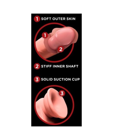 KING COCK PLUS - GODEMICHET RÉALISTE TRIPLE DENSITÉ AVEC TESTICULES MOBILES 23 CM CHAIR