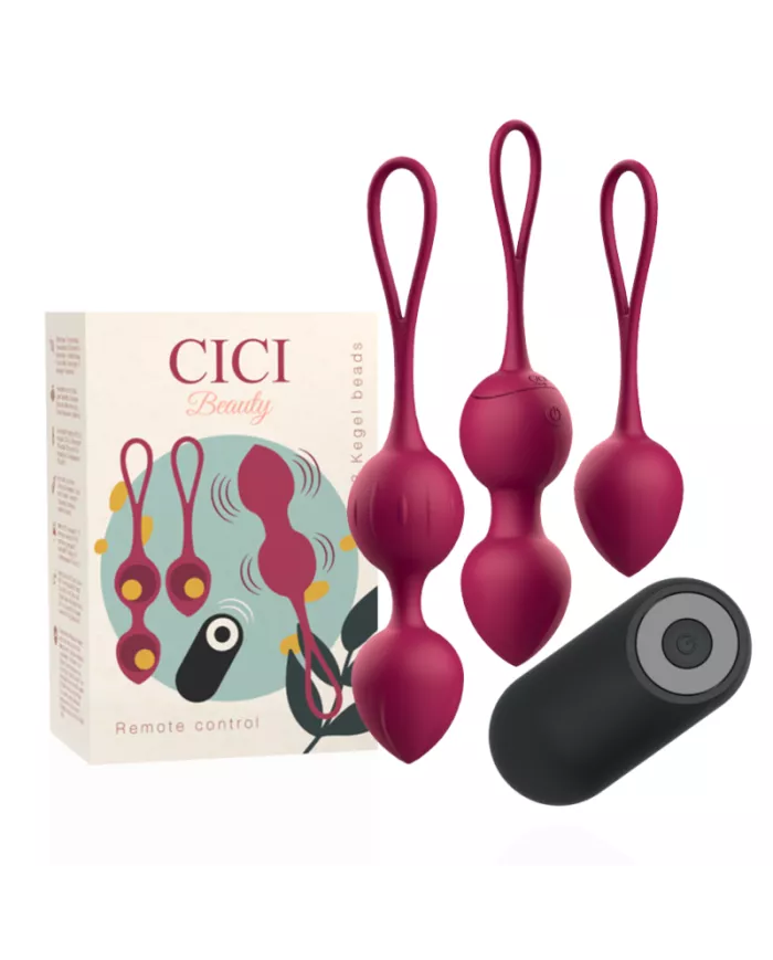 CICI BEAUTY - PREMIUM SILICONE 3 PERLES DE KEGEL VIBRANTES TÉLÉCOMMANDE