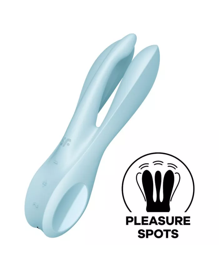 SATISFYER - VIBRATEUR THREESOME 1 BLEU