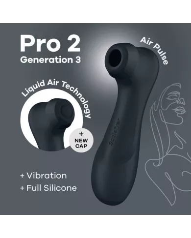 SATISFYER - PRO 2 GÉNÉRATION 3 TECHNOLOGIE AIR LIQUIDE NOIR SATISFYER - PRO 2 GÉNÉRATION 3 TECHNOLOGIE AIR LIQUIDE NOIR