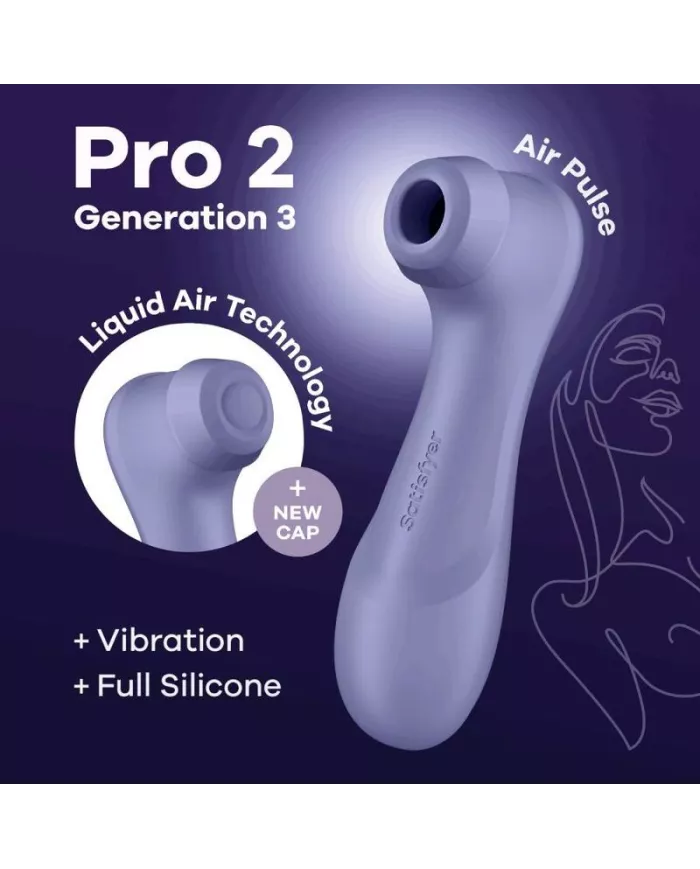 SATISFYER - PRO 2 GÉNÉRATION 3 TECHNOLOGIE AIR LIQUIDE LILAS SATISFYER - PRO 2 GÉNÉRATION 3 TECHNOLOGIE AIR LIQUIDE LILAS