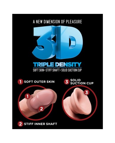 KING COCK - GODE TRIPLE DENSITÉ 19 CM