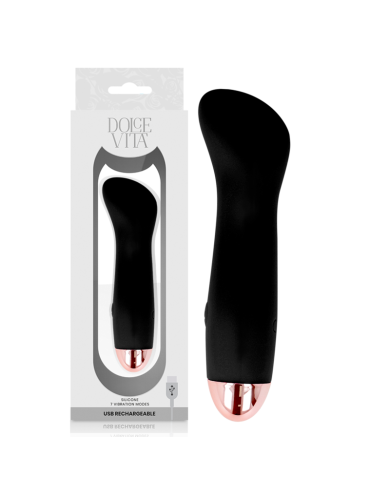 DOLCE VITA - VIBRATEUR RECHARGEABLE ONE NOIR 7 VITESSES
