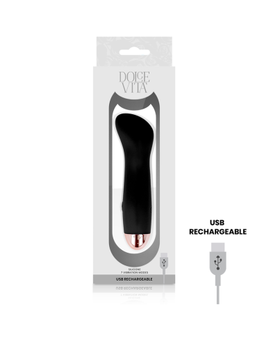 DOLCE VITA - VIBRATEUR RECHARGEABLE ONE NOIR 7 VITESSES