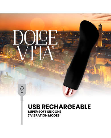 DOLCE VITA - VIBRATEUR RECHARGEABLE ONE NOIR 7 VITESSES