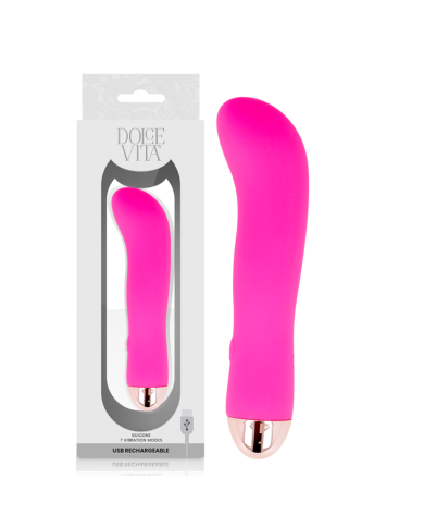 DOLCE VITA - VIBRATEUR RECHARGEABLE DEUX ROSE 7 VITESSES