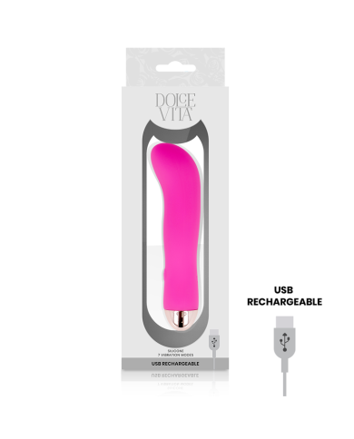 DOLCE VITA - VIBRATEUR RECHARGEABLE DEUX ROSE 7 VITESSES