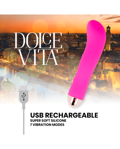 DOLCE VITA - VIBRATEUR RECHARGEABLE DEUX ROSE 7 VITESSES