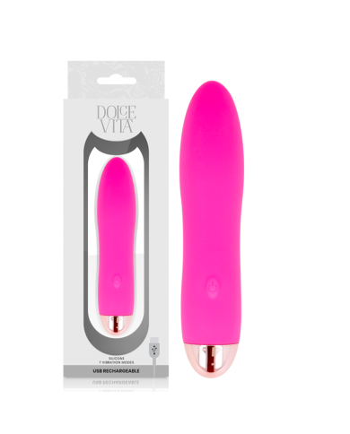 DOLCE VITA - VIBRATEUR RECHARGEABLE QUATRE ROSE 7 VITESSES