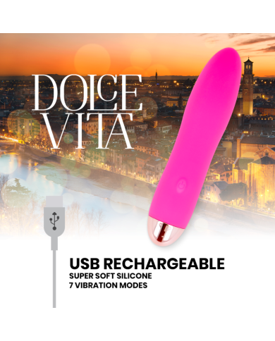 DOLCE VITA - VIBRATEUR RECHARGEABLE QUATRE ROSE 7 VITESSES