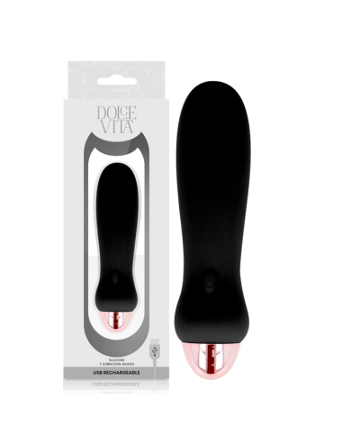 DOLCE VITA - VIBRATEUR RECHARGEABLE CINQ NOIR 7 VITESSES