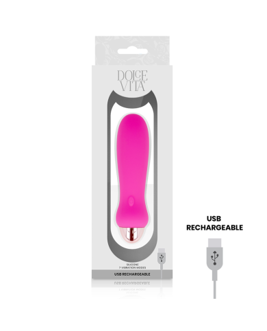 DOLCE VITA - VIBRATEUR RECHARGEABLE CINQ ROSE 7 VITESSES