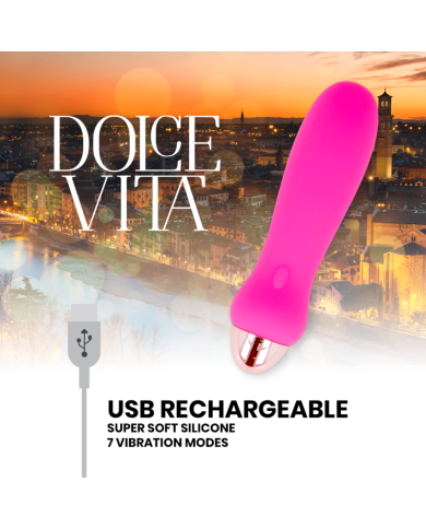 DOLCE VITA - VIBRATEUR RECHARGEABLE CINQ ROSE 7 VITESSES
