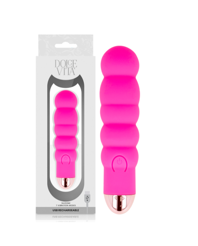 DOLCE VITA - VIBRATEUR RECHARGEABLE SIX ROSE 7 VITESSES