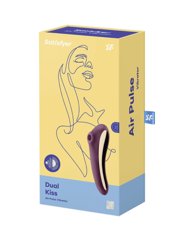 SATISFYER - VIBRATEUR DUAL KISS AIR PULSE VIN ROUGE