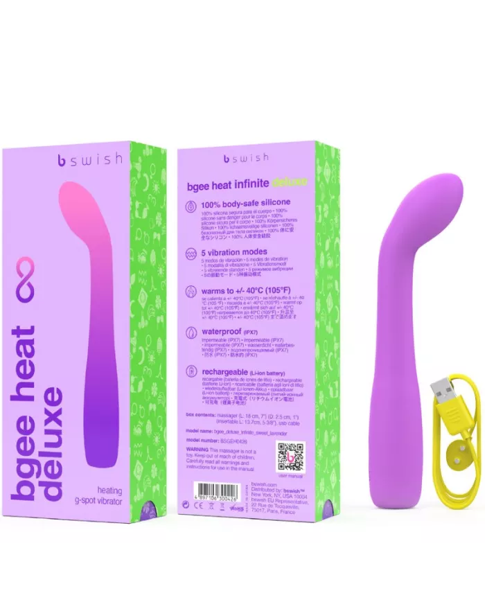 B SWISH - VIBRATEUR RECHARGEABLE BGEE HEAT INFINITE DELUXE LAVANDE SILICONE B SWISH - VIBRATEUR RECHARGEABLE BGEE HEAT INFINITE DELUXE LAVANDE SILICONE