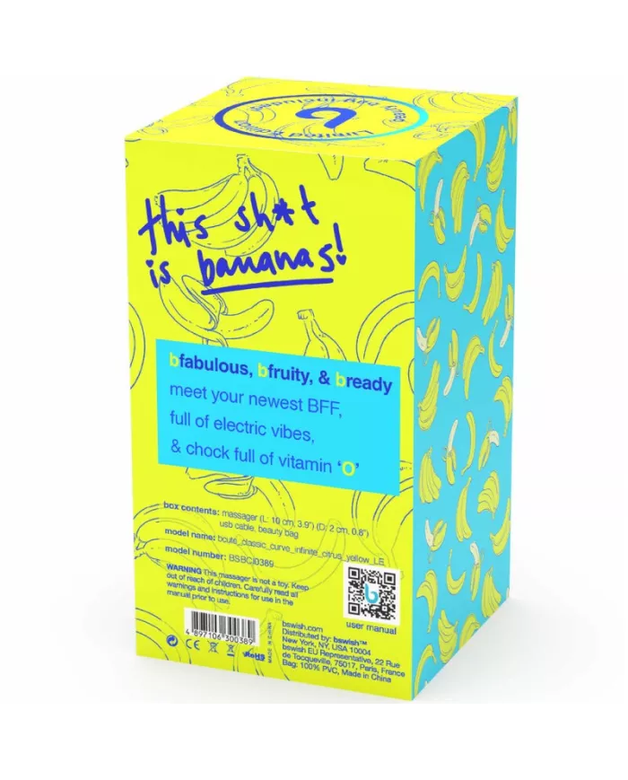 B SWISH - VIBRATEUR EN SILICONE RECHARGEABLE BCUTE CURVE INFINITE CLASSIC ÉDITION LIMITÉE JAUNE B SWISH - VIBRATEUR EN SILICONE RECHARGEABLE BCUTE CURVE INFINITE CLASSIC ÉDITION LIMITÉE JAUNE