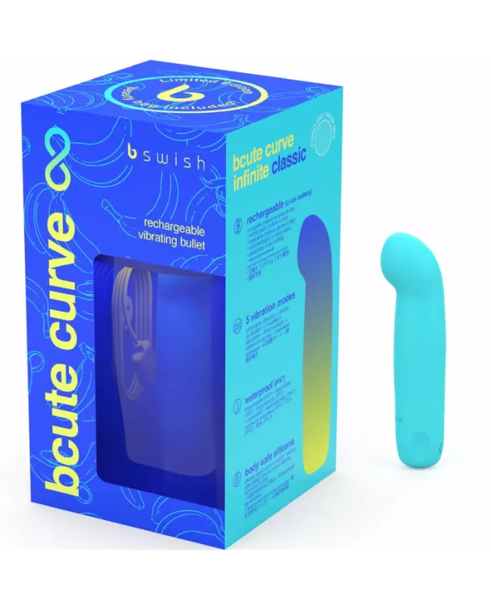 B SWISH - VIBRATEUR RECHARGEABLE EN SILICONE BLEU BCUTE CURVE INFINITE CLASSIC ÉDITION LIMITÉE B SWISH - VIBRATEUR RECHARGEABLE EN SILICONE BLEU BCUTE CURVE INFINITE CLASSIC ÉDITION LIMITÉE