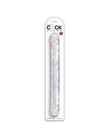 KING COCK - DOUBLE TROUBLE DOUBLE GODE 46 CM TRANSPARENT