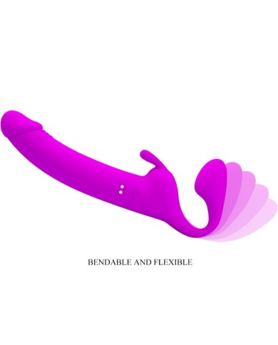 PRETTY LOVE - ZANINI STRAPLESS STRAP-ON 10 VIBRATIONS VIOLET