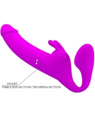 PRETTY LOVE - ZANINI STRAPLESS STRAP-ON 10 VIBRATIONS VIOLET