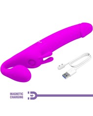 PRETTY LOVE - ZANINI STRAPLESS STRAP-ON 10 VIBRATIONS VIOLET
