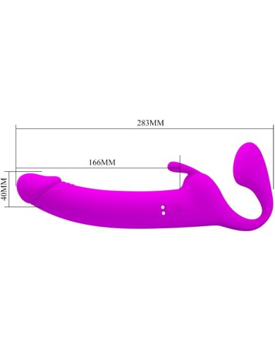 PRETTY LOVE - ZANINI STRAPLESS STRAP-ON 10 VIBRATIONS VIOLET