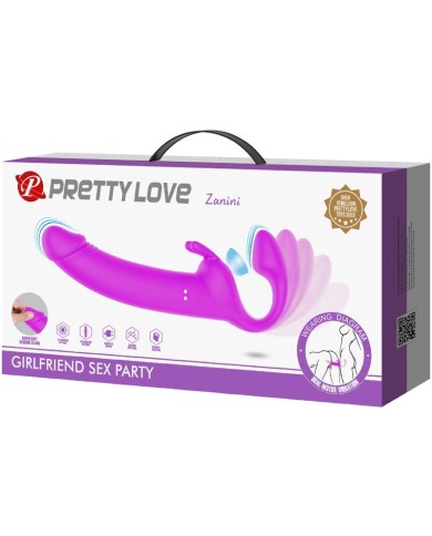 PRETTY LOVE - ZANINI STRAPLESS STRAP-ON 10 VIBRATIONS VIOLET